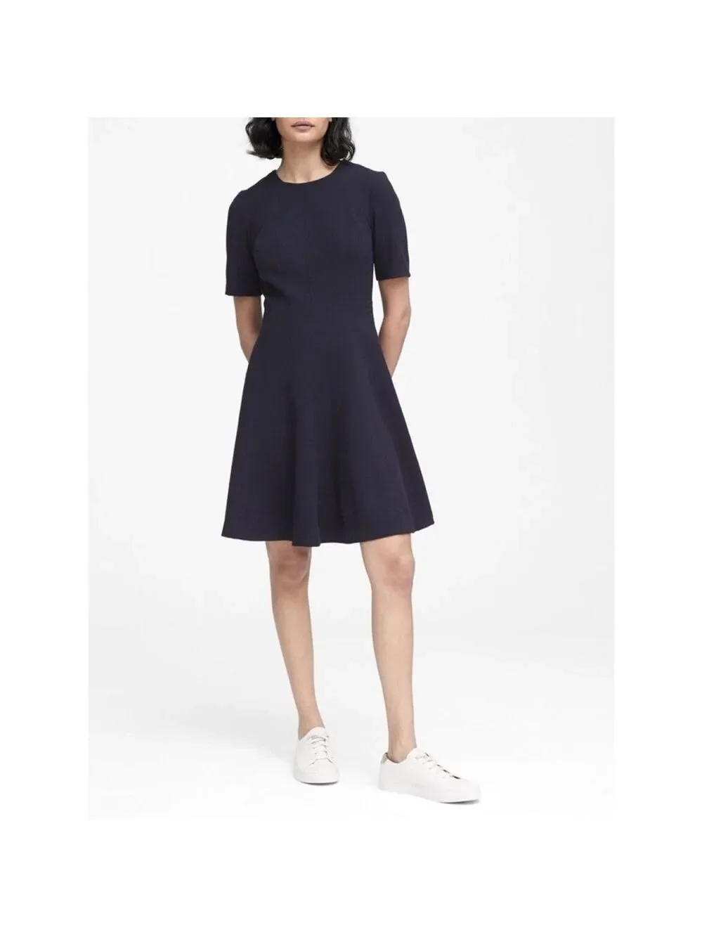banana republic paneled fit and flare dress Banana Republic | Dresses | Banana Republic Paneled Fitandflare Linear Seam  Dress In Preppy Navy Sz 8